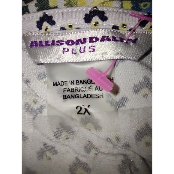 ALLISON DALEY Women's Blouse  2X Striped Colorful Casual - Picture 3 of 3